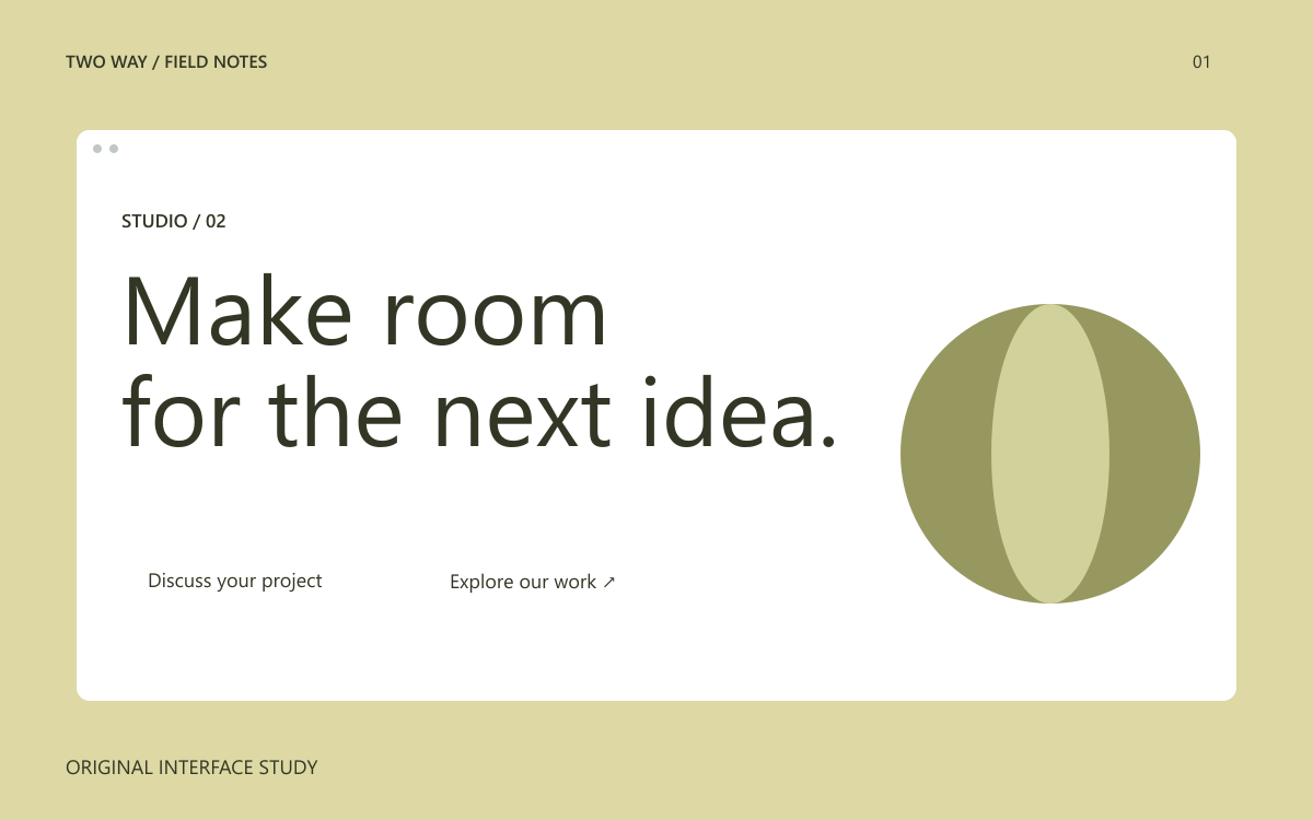 A landing page layout organised around one primary action.