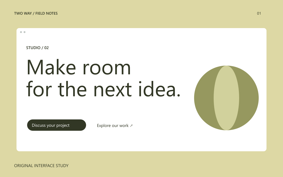 A landing page layout organised around one primary action.
