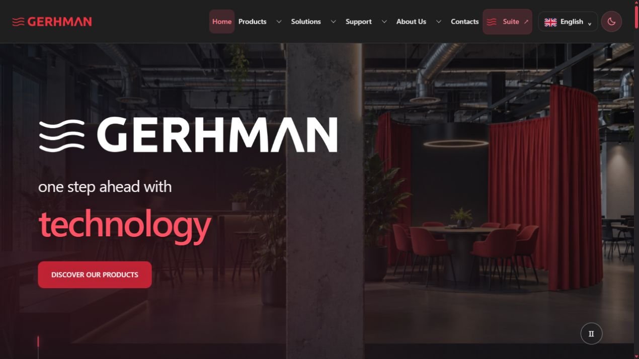 Gerhman — web sitesi arayüzünün ekran görüntüsü